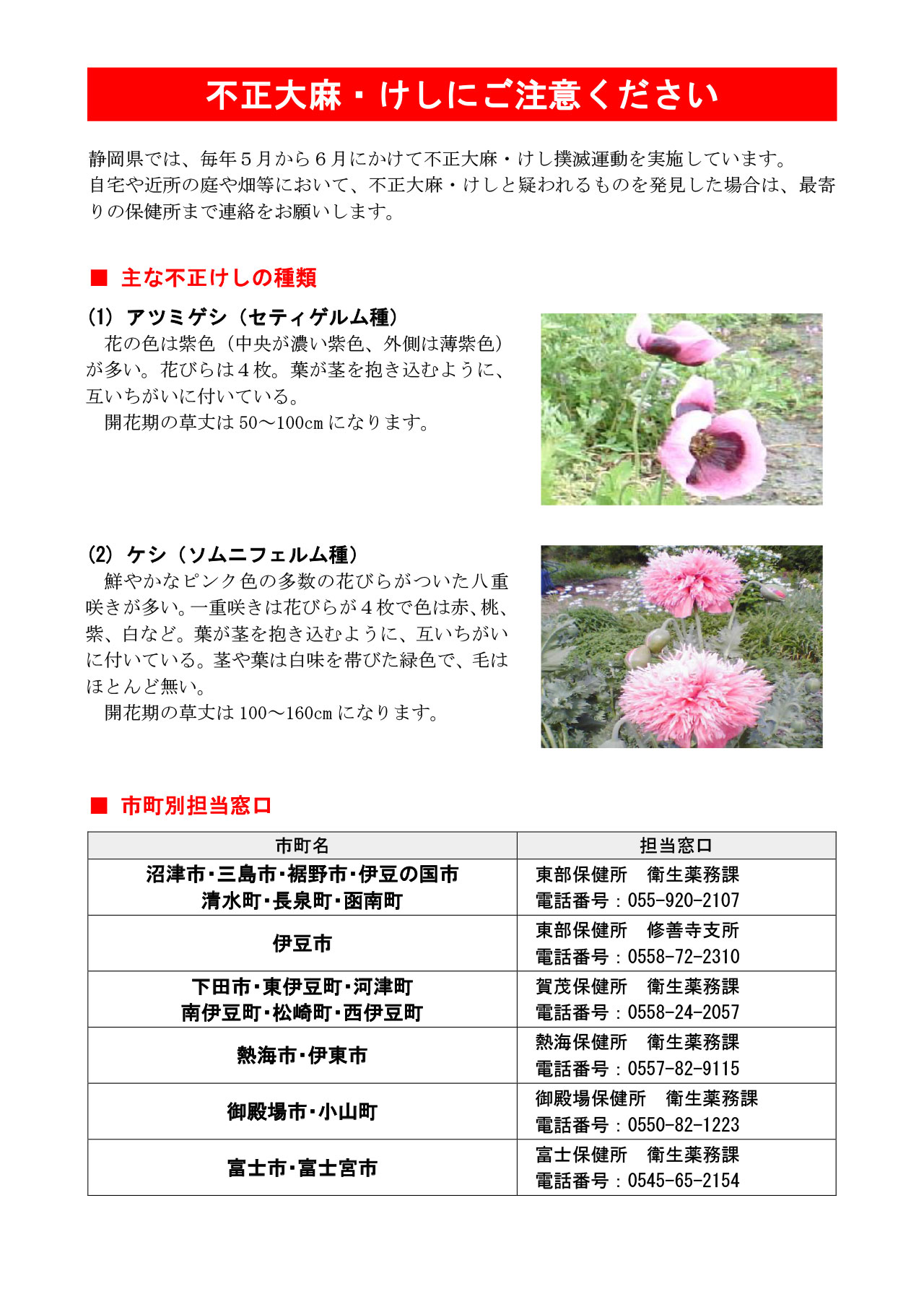 不正大麻けし撲滅運動