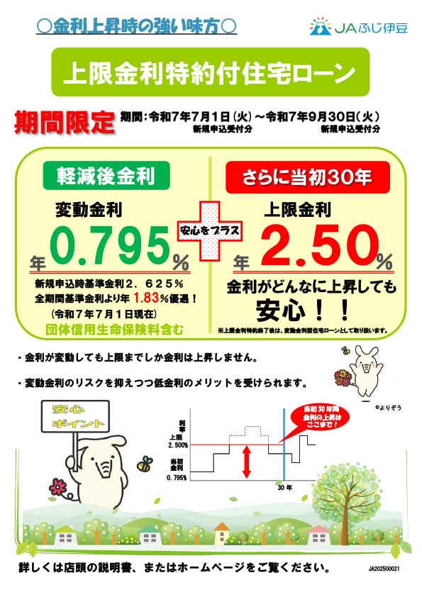 ②左.上限金利特約付住宅ローン（30年）（R7.7.1-R7.9